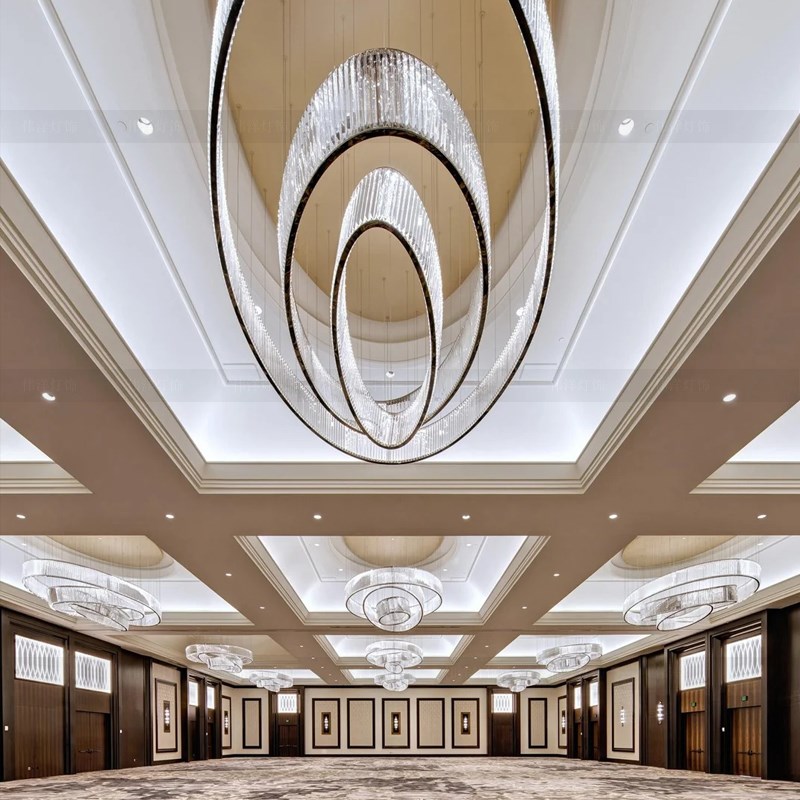 酒店大堂水晶灯宴会o厅会所会议厅宾馆大厅大型灯具定制售楼部沙