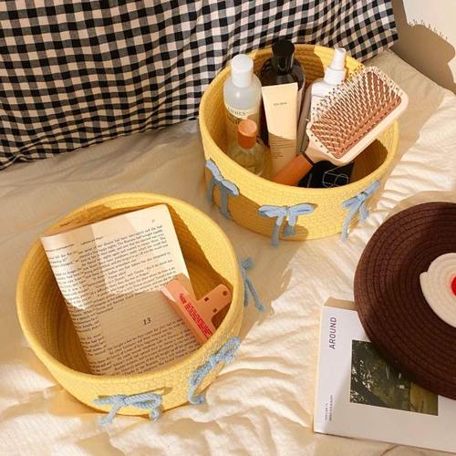 可爱家居小房子收纳筐卡通布艺大容量置物盒趣味桌面编织篮带盖桶