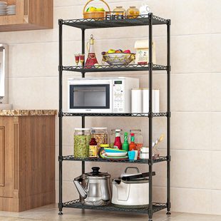 厨房置物架落地式 多层多功能家用微波炉烤箱收纳架橱物柜简易货架