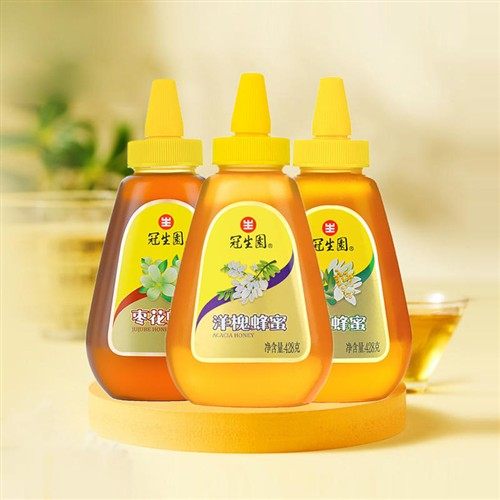 冠生园枣花蜜椴树蜜洋槐蜂蜜便携装 挤压瓶428g*3瓶量贩