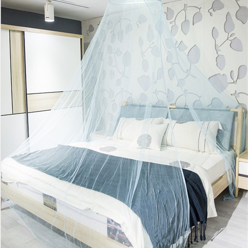 吸顶圆顶蚊帐户外公主风落地帐v纱1.2米双人家用1.5米1.8米免安装