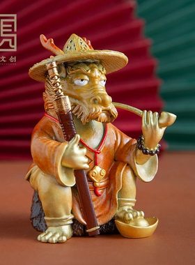 观铜原创龙大侠铜摆件家居装饰品客厅柜子办公室桌面创意高档礼品