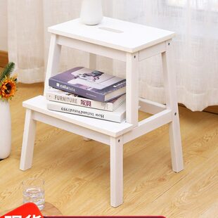实木脚踏凳双层阶梯凳垫脚凳小楼梯凳子家用高低凳两用儿童台阶椅