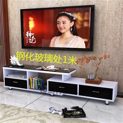 多功能伸缩电视柜客厅视视u柜茶几组合套餐玻约钢化简璃电电机家