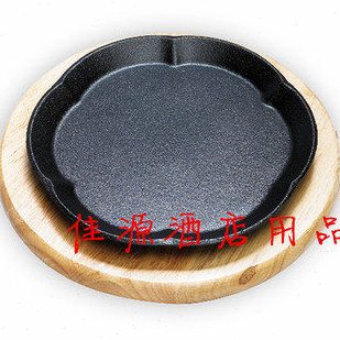 特力梅花铁板烧西餐牛扒盘加厚牛排铁板煎盘红木板烧烤烤肉盘橡木