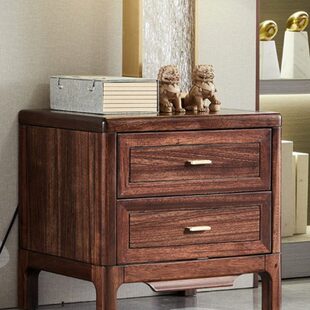 荣圣素雅新中式实木床头柜乌金木床头柜储物柜卧室收纳柜主卧家具