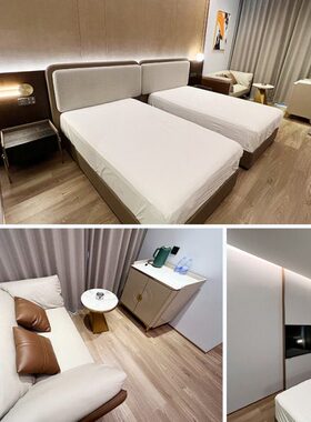 酒店家具标间全套电竞宾馆床双人公寓民宿专用床箱定制单间厂家床