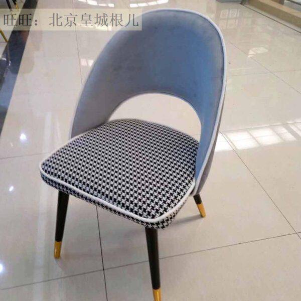 北欧现代椅子 简约轻奢 客厅餐椅 皮艺布艺餐厅 网红靠背椅软包椅