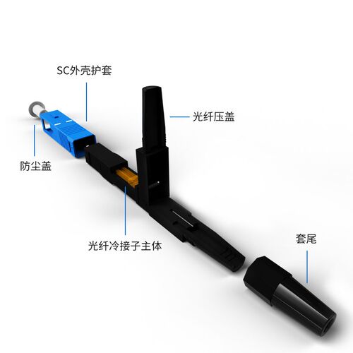 光纤冷接子接头20个装SC/LC/FC裸纤网线预埋式冷接子