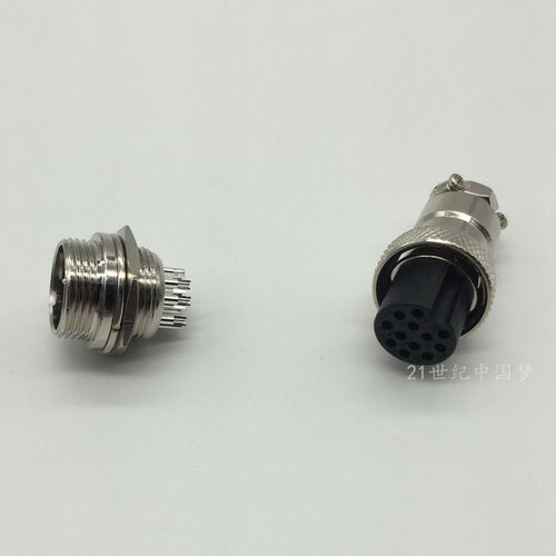 GX16航空插头插座M16-12芯传感器插头公母头接插件连接器16mm航插