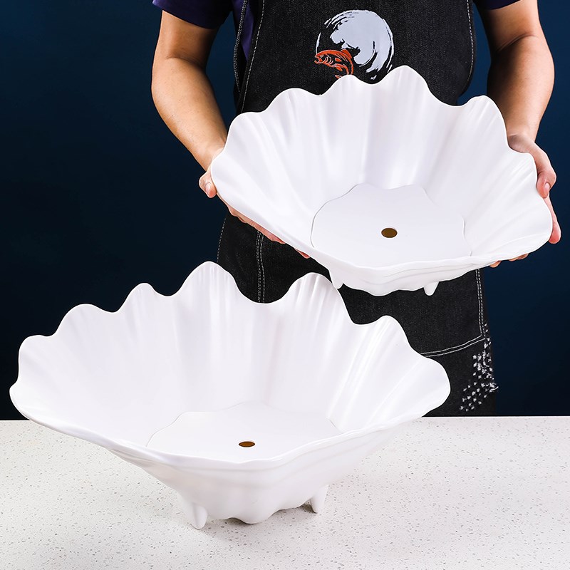 日式刺身盘高端赤身料理盘创意海鲜拼盘餐具三文鱼专用盘密胺冰盘
