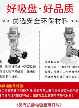 真空吸盘VPD10 15 20 25 30 40 50RN RS RSE6J侧面进气快插吸嘴