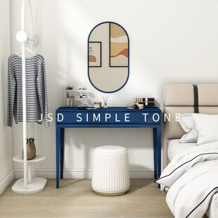 简色调2023年新款 全实木蓝色梳妆台轻奢高端化妆台梳妆桌卧室60cm