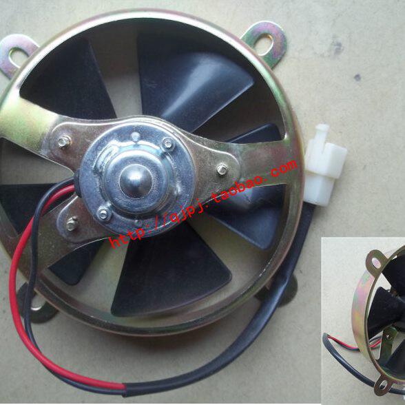 宗申隆鑫五星摩托三轮车改装水冷发动机散热水箱圆形风扇吸风