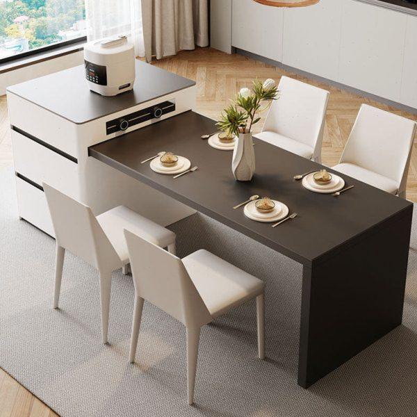 现简约移动岩板岛台餐桌一体可伸缩多功能奶油风中岛台餐桌椅子,住宅家具,岛台,淘宝优惠券,粉丝福利购,淘宝优惠卷