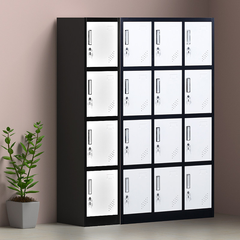 彩色更衣柜储物柜家用存包柜带锁铁皮柜健身房单门换衣柜子美容院