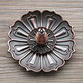 盘香线香两用 合金材质 木仟香堂 大号莲花香插线香插盘香炉香座