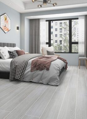 浅灰色客厅木纹砖200x1200奶咖色仿实木地板瓷砖通体直边奶灰卧室