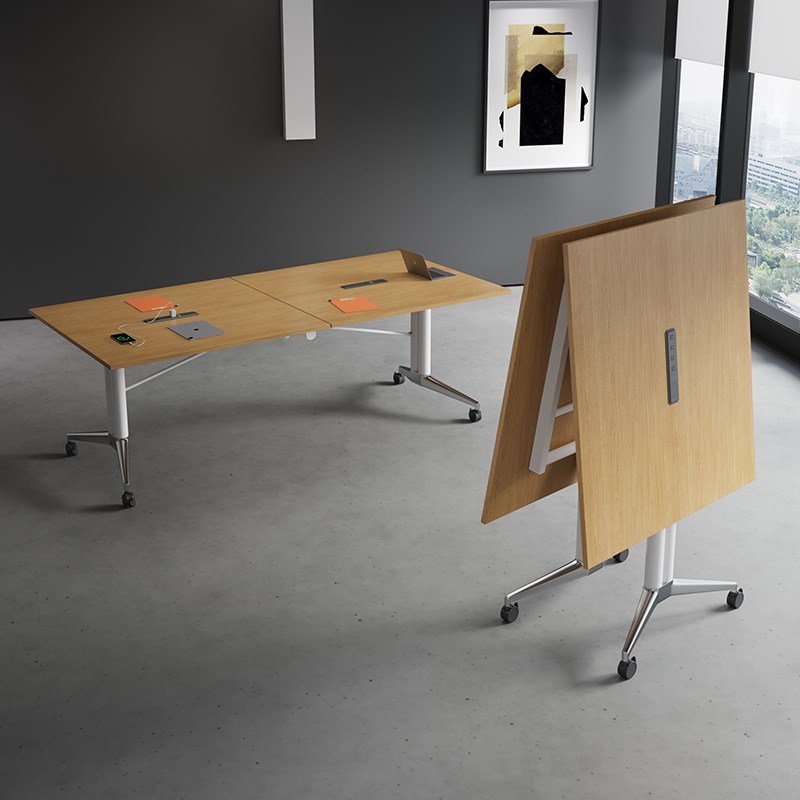 折叠会议桌可移动拼接培训桌椅组合E长条桌多功能办公桌折叠职员