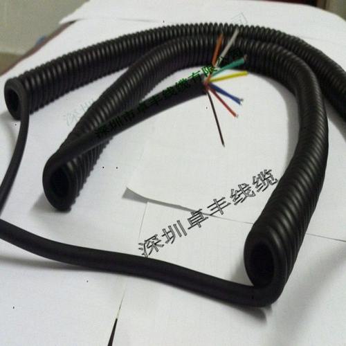 8芯耐拉伸弹簧螺旋曲线  八芯线径5MM伸缩螺旋弹簧线广东螺旋线