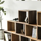实木自由组合格子柜北欧简约创意书架单个柜子收纳柜 日式 弄居 ∣