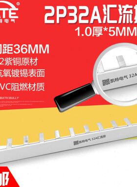 2P32A汇流排 紫铜1.0*5 DZ47空开连接排 C45断路器接线排KT002
