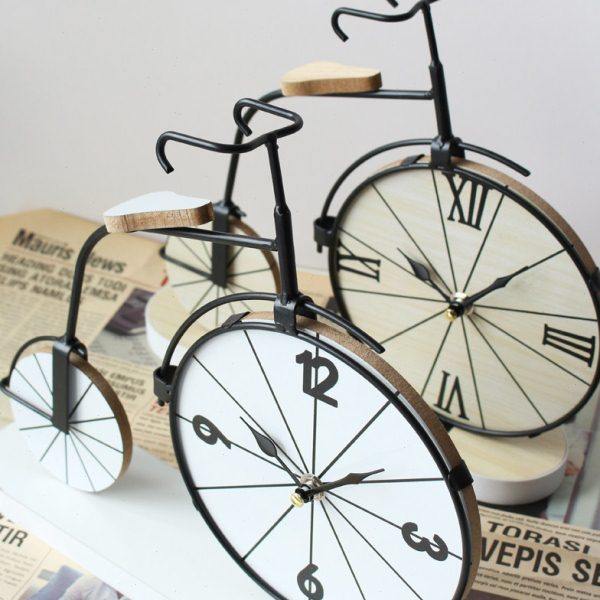 MJK简约创意钟表座钟客厅背景墙家用时尚自行车艺术轻奢摆件摆钟