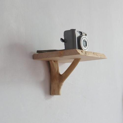 创意展示架树枝隔板实木花盆架日式简约花架装饰陈列架墙上置物架