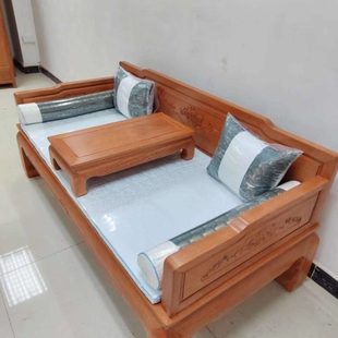 红木金花梨罗汉床新中式贵妃榻仿古实木家具格木罗汉床