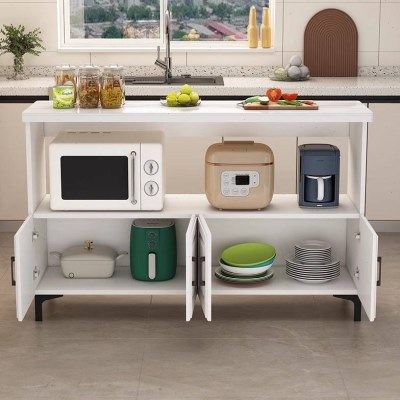 厨房置物架落地微波炉烤箱储物柜切菜桌备餐台橱柜家用餐边收纳ZM,厨房/烹饪用具,微波炉置物架,淘宝优惠券,粉丝福利购,淘宝优惠卷