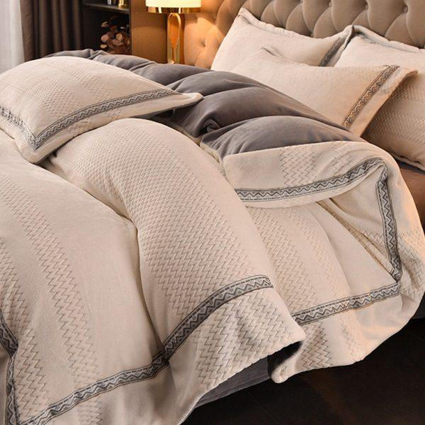 A类牛奶绒冬季加厚床上四件套双面加绒被套轻奢珊瑚法兰绒面床单,居家布艺,汗蒸服,淘宝优惠券,粉丝福利购,淘宝优惠卷