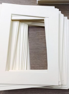 相框画框内衬卡纸装裱567810寸4k9宫格正方型定制8U开A4A3米白色