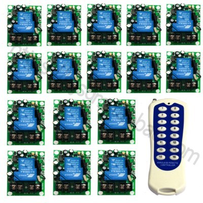 一拖十六16路无线遥控开关DC24V36V48V110V220V灯具电机电池阀遥