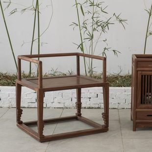 圈椅老榆木仿古餐椅实木主人椅办公椅黑胡桃中式椅子家用客厅圈椅