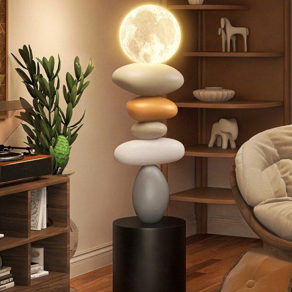 石来运转轻奢北欧现代落地灯客厅卧室沙发边几电视柜旁摆件高级感