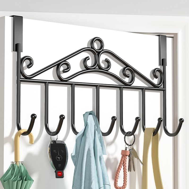 德国门后挂钩挂衣架房门卧室卫生间免打孔L无痕多用挂架加厚衣帽