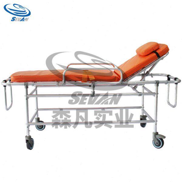 森凡 无磁推车牵引带手拉杆急救担架车可抬 铝合金救护车担架床