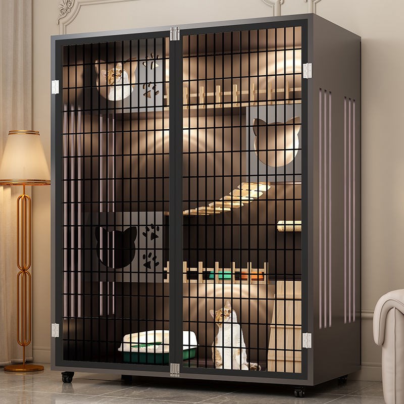 全景木质宠物柜猫别墅铁网猫v柜可移动豪华室内猫屋猫笼子其它柜