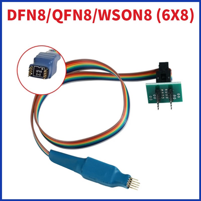 QFN8 WSON8 TSOP/SSOP8探针测试线翻盖座6x8 5x6烧录读写弹簧针