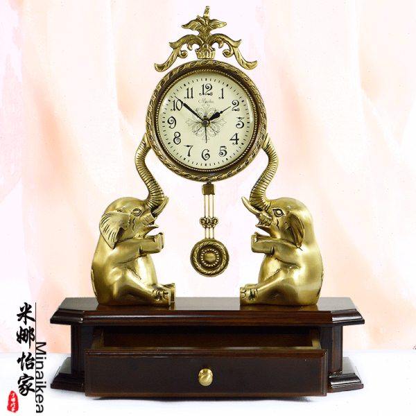 欧式仿古大号铜质座钟静音别墅客厅装饰卧室石英钟现创意摇摆钟,家居饰品,立钟/落地钟,淘宝优惠券,粉丝福利购,淘宝优惠卷