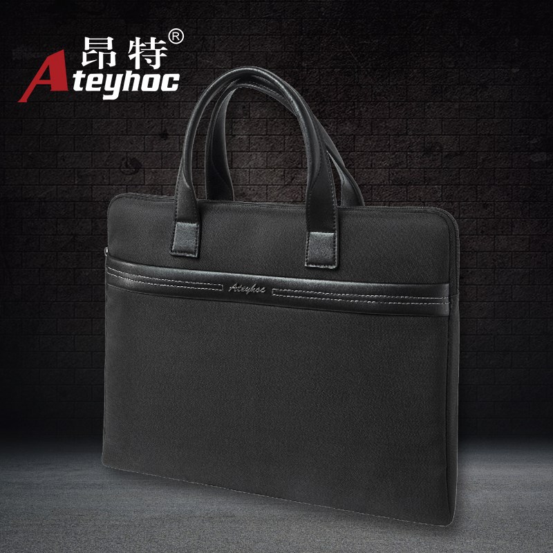 昂特JS-828文件袋帆布手提会议包大容量多层公文包培训袋X可印LOG