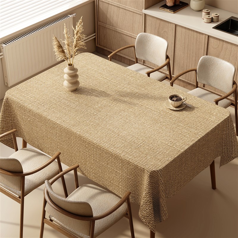日式餐桌b桌布防水防油防烫免洗餐桌垫轻奢高级感亚麻加厚茶几桌