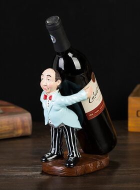 侍者背酒架厨房摆设民宿客栈装饰品餐厅桌面摆件饭店店面开业礼品