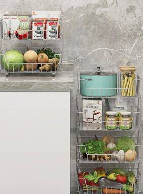 厨房落地置架蔬菜收纳架304不锈钢多果蔬储K-55C物筐水果篮K架-物