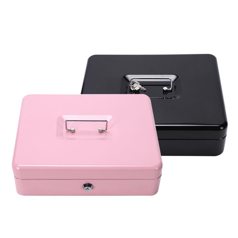 厂家市供应钥匙金属收箱款票夹钱箱黑色商场超便利店收银银箱