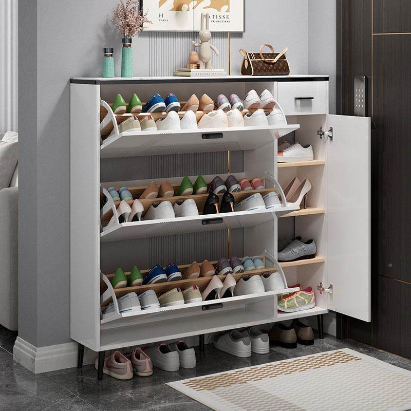 易1简鞋柜家用门口岩板烤漆轻大奢容量I100*24简约现代翻斗玄关柜