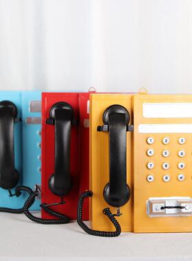 老式铁艺工电话机挂件艺商用民宿展厅墙背景装饰摄068摆件影打卡