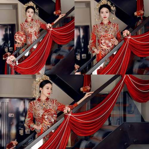 锁美家楼梯装饰居结楼梯婚扶手装饰拉农村自建房楼房布置字花婚礼