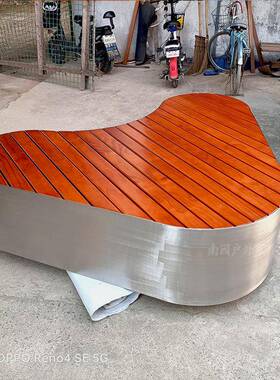 直销公园户坐外长椅园不闲锈钢成品坐凳室外庭75213院景观休座椅