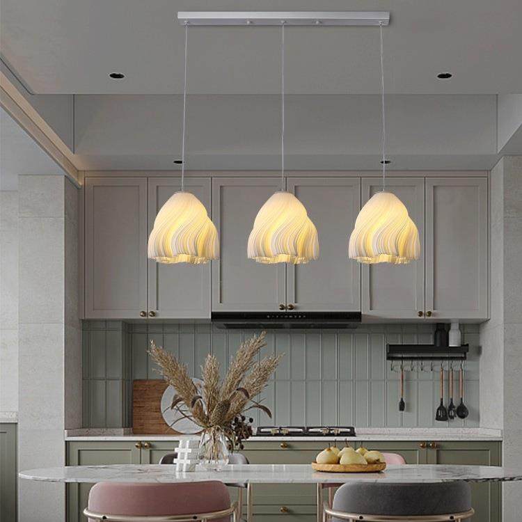 卧室头吊具xL灯现代简约北欧创意餐厅吧台三头床油风网奶红餐桌饭